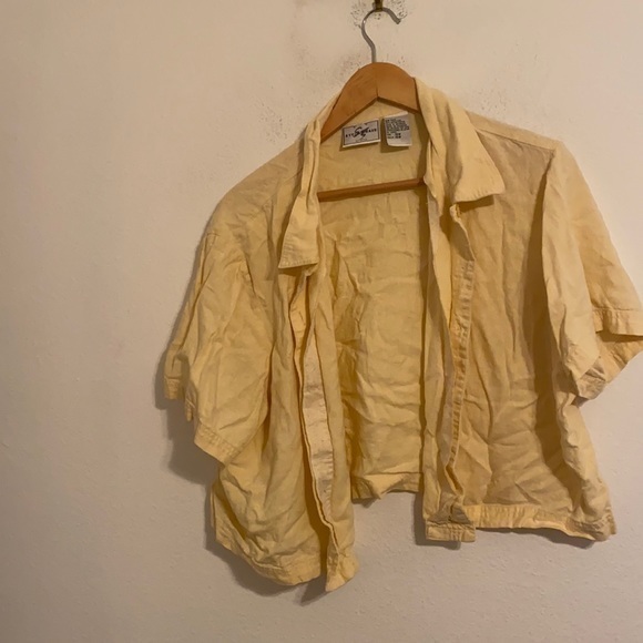 STUDIO EASE YELLOW BUTTON DOWN SHIRT SIZE 18W - Picture 1 of 3